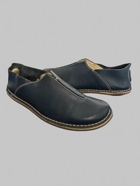 Karen Elise Navy Blue Slip On Leather Causal Work Shoes-Sz-39